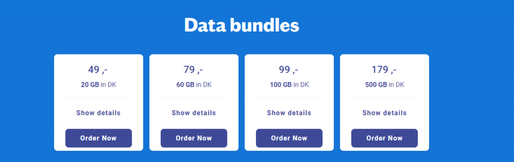 Eine Reihe von Datenpaketen auf blauem Hintergrund.